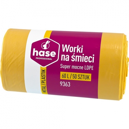 Hase worki na śmieci do segregacji, plastik LDPE 60L 50szt.