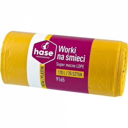 Hase worki na śmieci do segregacji, plastik LDPE 120L 25szt.