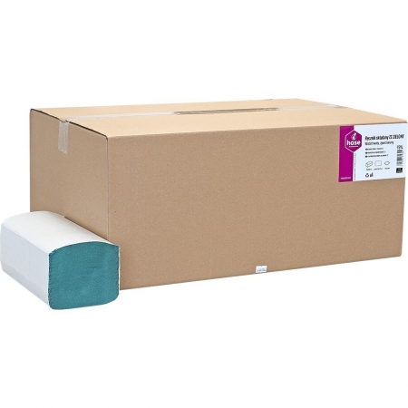 Hase ręczniki składane ZZ 1 warstwowe zielone karton 4000 sztuk