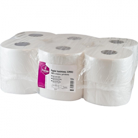 Hase papier toaletowy Jumbo 2-warstwowy, 100m, 12 rolek Celuloza