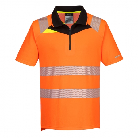 PORTWEST DX412 - koszulka ostrzegawcza polo DX4 z krótkim rękawem Pomarańczowy/Czarny
