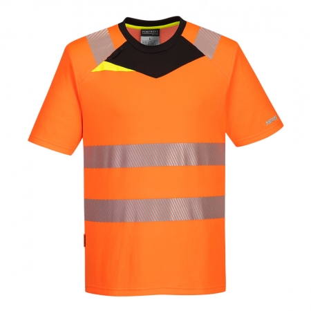 PORTWEST DX413 - T-Shirt ostrzegawczy DX3 z krótkim rękawem Pomarańcz/Czarny