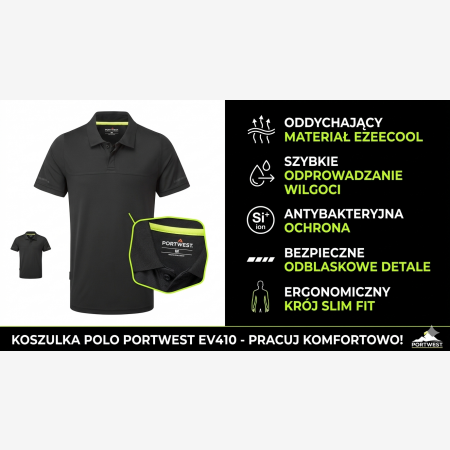 Portwest EV410 Lekka Koszulka Polo Oddychająca Ezeecool