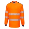 Portwest T185 T-shirt Ostrzegawczy PW3 z Długim Rękawem Cotton Comfort