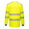 Portwest T185 T-shirt Ostrzegawczy PW3 z Długim Rękawem Cotton Comfort