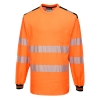 Portwest T185 T-shirt Ostrzegawczy PW3 z Długim Rękawem Cotton Comfort