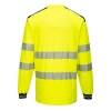 Portwest T185 T-shirt Ostrzegawczy PW3 z Długim Rękawem Cotton Comfort