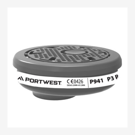 PORTWEST P941 - Filtr cząsteczkowy P3 z połączeniem bagnetowym (opak. 6)