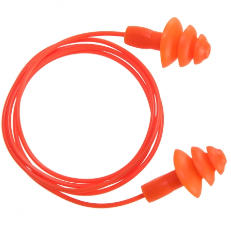 EP04 - Zatyczki TPR wielokrotnego użytku ze sznurkiem (50 par) Pomarańczowy