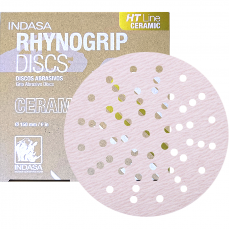 INDASA Rhynogrip HT Line Ceramic Ultravent Krążek Ścierny na Rzep 150mm (opak 50 szt.)