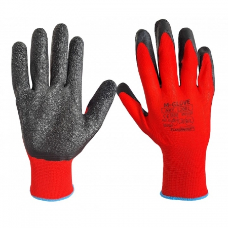 M-GLOVE L2001 RED 2132X rękawice robocze pokryte lateksem
