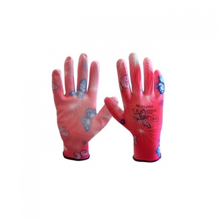 M-GLOVE FLOWERS PINK KAT.I.