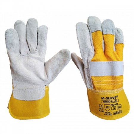 M-GLOVE RINGO PLUS 4124X Rękawice ochronne z dwoiny, całodłonicowe rozm. 10,5