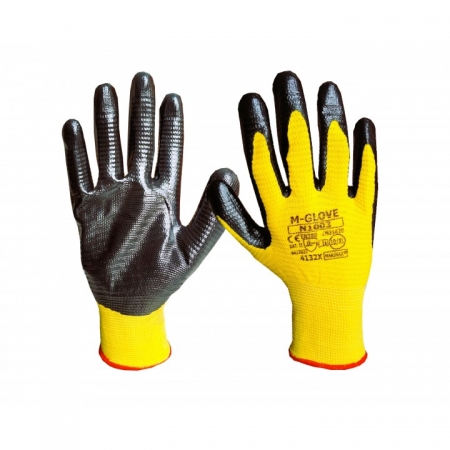 M-GLOVE N1003 4132X Rękawice ochronne wykonane z prążkowanej przędzy nylonowej