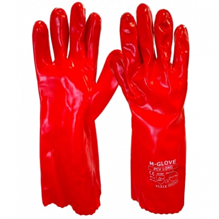 M-GLOVE PCV LONG 4121X kawice ochronne wykonane z dzianiny pokryte na całej dłoni PCV (10,5)