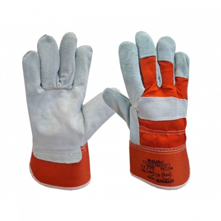 M-GLOVE M-GLOVE RINGO ORANGE 4243X Rękawice ochronne z dwoiny, całodłonicowe