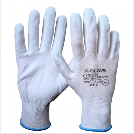 Rękawice M-GLOVE PU1001 WHITE 3121X