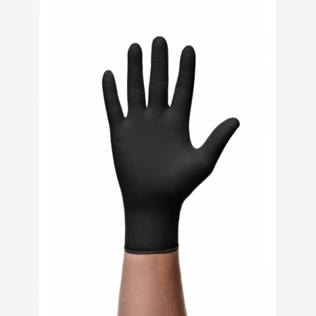 Rękawice nitrylowe bezpudrowe GoGrip black - opakowanie 50 szt.