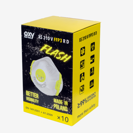 Oxyline Półmaska filtrująca XS 310 V FFP3 R D -HV (Flash) z pianką uszczelniającą EVA